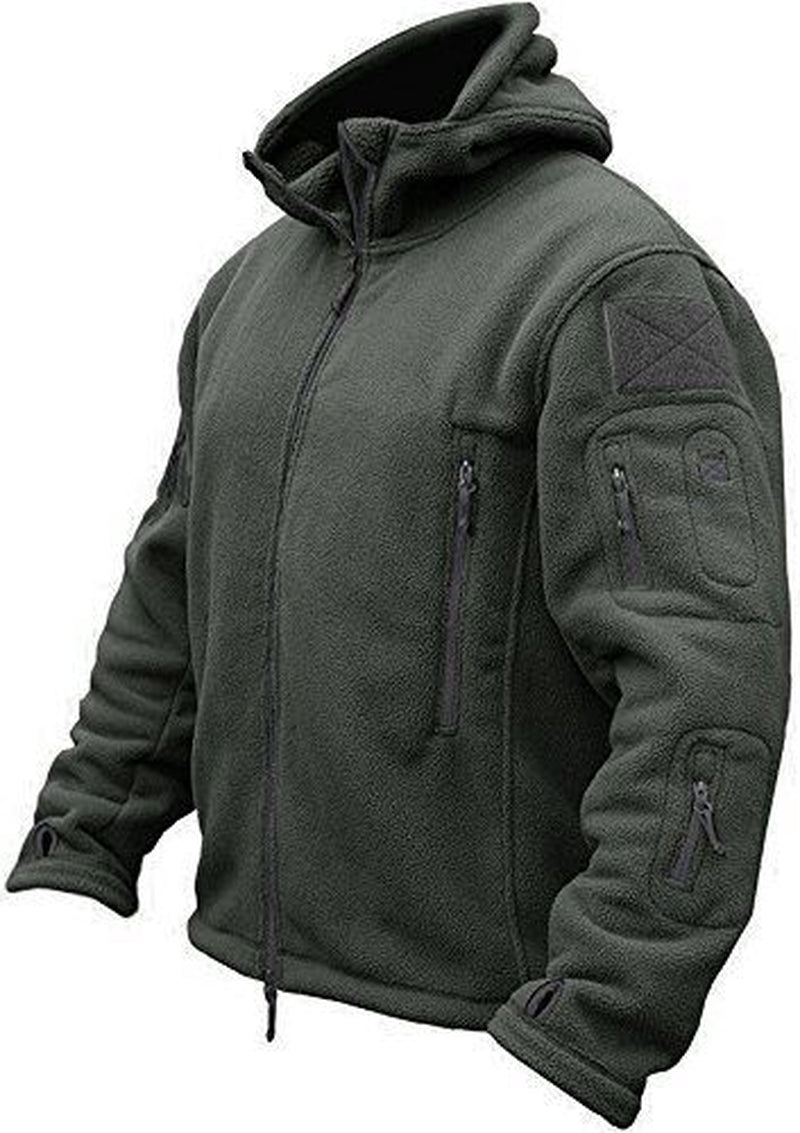 Men Casual Coat Tactical Recon Fleece Jacket Full Zip Army Hoodie Combat Hoody